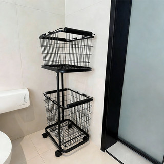 Giỏ Đựng Quần Áo Hai Lớp Giỏ Đựng Quần Áo Có Bánh Xe Kệ Tầng Đa Năng Giá Treo Đồ Nhà Tắm