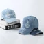CATMALLER88 Mũ bóng chày denim đã giặt, Mũ Snapback denim đã giặt cổ điển, Mũ che nắng thoáng khí có thể điều chỉnh thời trang mùa xuân hè