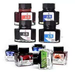 Mực bút màu đà điểu Bút anh hùng xanh Mực bút không chứa Carbon Bút không khóa 24 màu Mực sắc tố