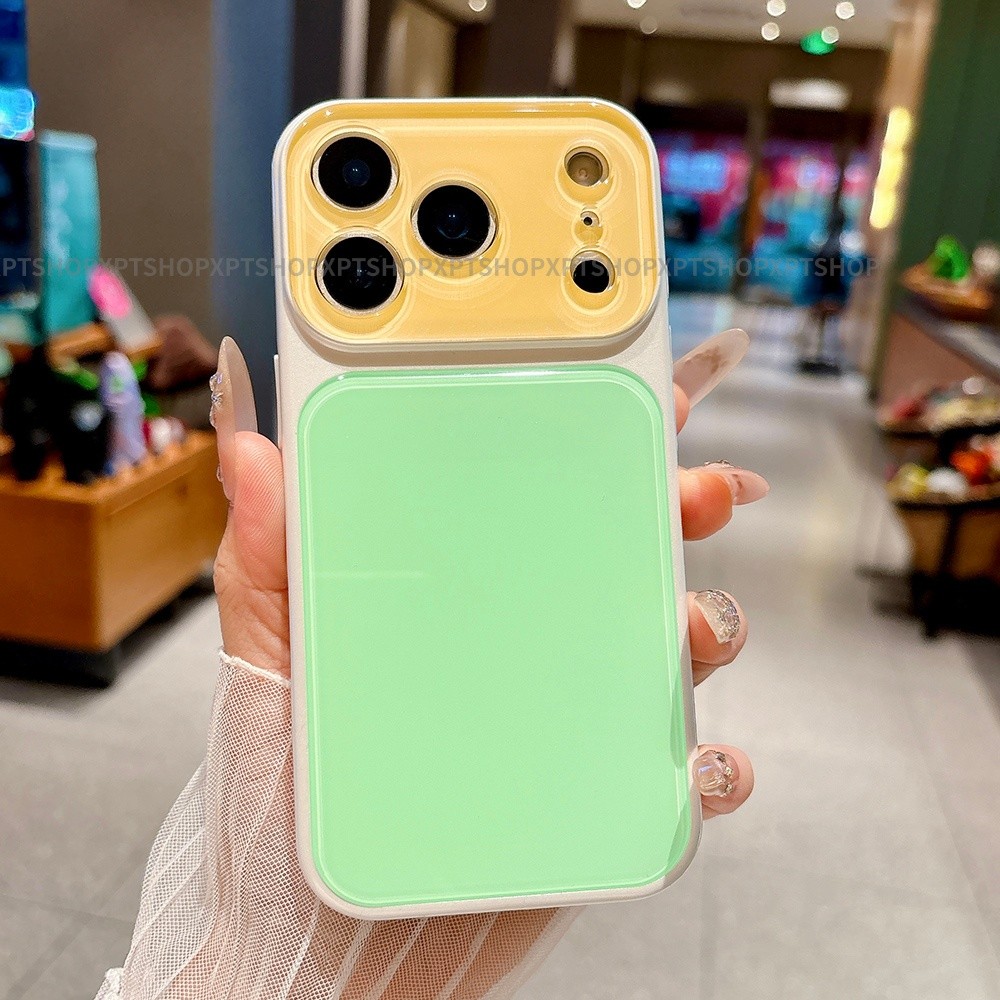 Vỏ máy ảnh chặn màu sắc đầy màu sắc Vỏ điện thoại Acrylic cho iPhone 17 Pro Max 16 15 14 Vỏ bảo vệ chống sốc