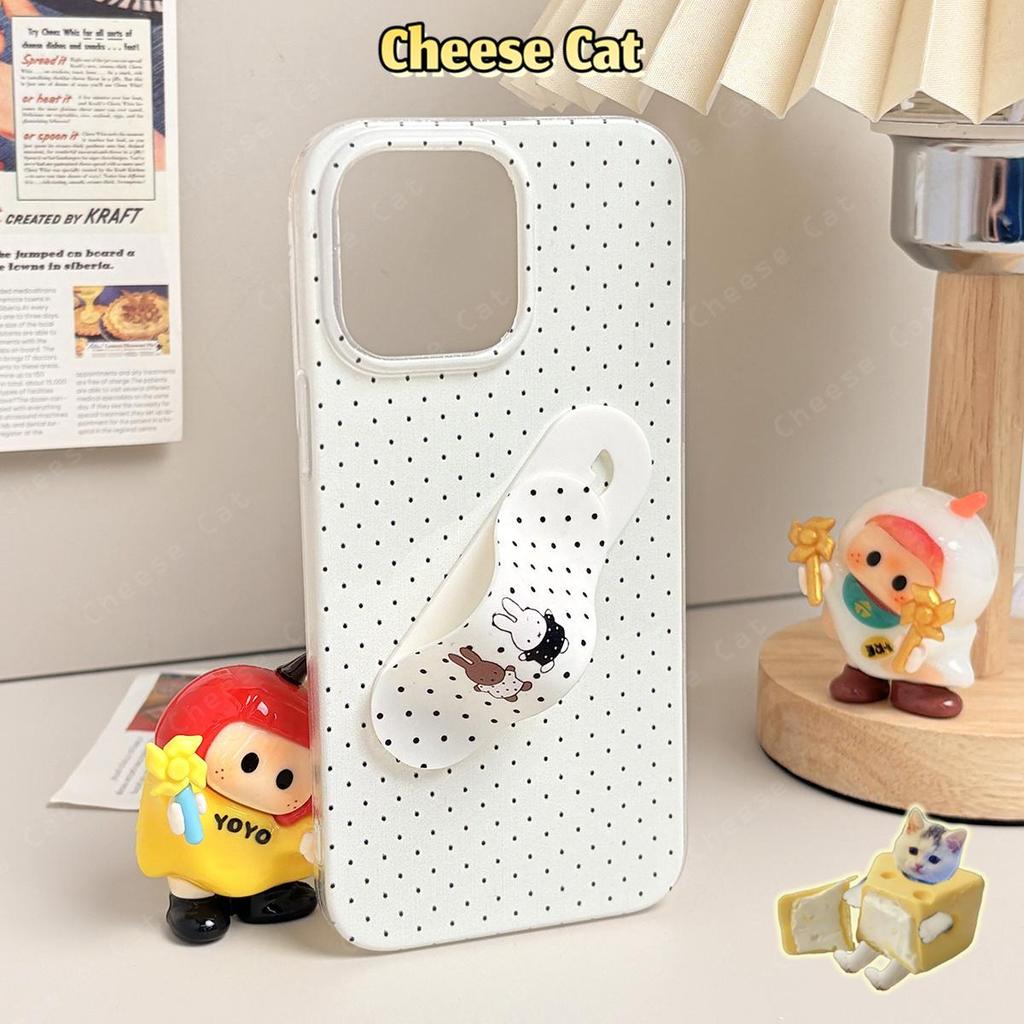 Ốp điện thoại dạng gập + chấm đen cho iPhone 11 12 13 14 15 16E 17 Pro Max 7 Plus Xs Max XR