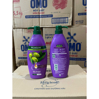 Dầu Gội Và Xả Palmolive Naturals Silky Straight Olive Oil & Keratin 600ml