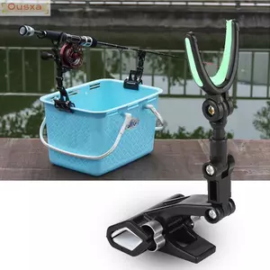 Giá đỡ cần câu OUSXA, Giá đỡ cần câu hình chữ V có thể điều chỉnh, Xoay 360 độ bền bỉ với giá đỡ cần câu phát sáng Câu cá ngoài trời