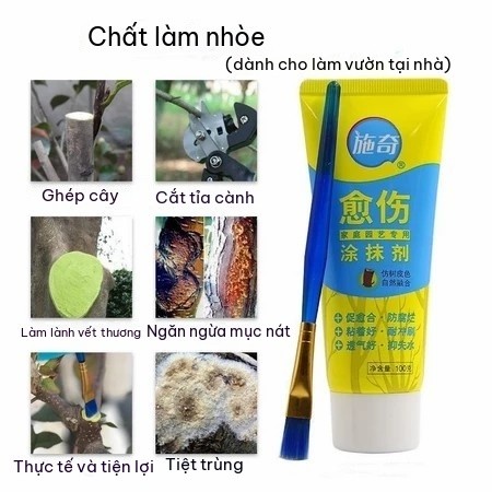Keo Liền Sẹo Cho Cây 100g/500g Kèm Cọ Bôi Keo Liền Da Cây Bảo Vệ Vết Cắt Sau Cắt Tỉa Ghép Cành