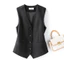 Phù Hợp Với Áo Vest Nữ Lớp Áo Thun 2026 Không Tay Đi Lại Tính Khí Đen Áo Vest Slim-fit Phù Hợp Với Tất Cả Trận Đấu 6.4