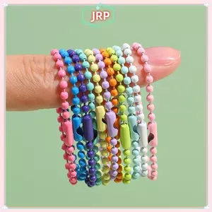 JRP 100 Chiếc Bóng Hạt Dây Xích Phù Hợp Với Móc Chìa Khóa / Búp Bê / Nhãn Tay Thẻ Kết Nối Cho DIY Vòng Tay Trang Sức Làm Phụ Kiện 10cm JRP