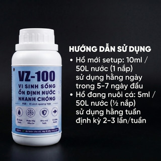 VZ-100 Vi Sinh PSB Làm Nước Trong Nhanh Chóng Phân Huỷ Chất Hữu Cơ Ổn Định Môi Trường Nước