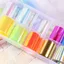 FAVORITEGOODS Dán Móng Tay Nghệ Thuật, Giấy Thủy Tinh Ánh Sáng Aurora Giấy Dán Móng Tay, 10 Cuộn Mảnh Chuyển Đề Can DIY Làm Móng Tay