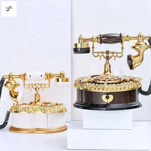 Hộp nhạc điện thoại mặt số cổ điển - Đồ trang trí để bàn thu nhỏ ABS để trang trí nội thất