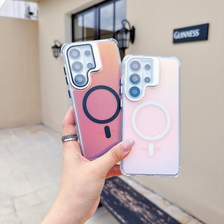 Ốp Điện Thoại Chống Sốc Từ Tính Cho Samsung Galaxy S26 S25 S24 Ultra Plus S25 FE A57 A56 A36 A26 A17 Ốp Lưng Có Chân Đế Phim Ống Kính