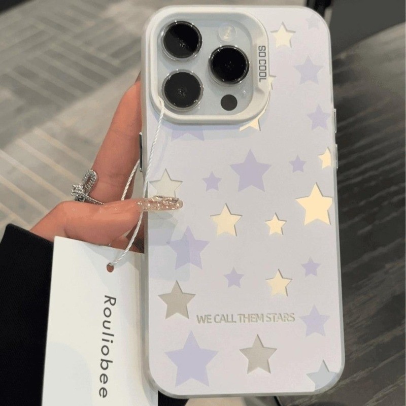 Ốp lưng iPhone case Cho Iphone 7 xs xr 11 12 13 14 15 16 Pro Max Đơn giản trong suốt ngôi sao