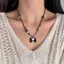 Thắt Nơ Tình Yêu Dây Sáp Vòng Cổ Nữ Ánh Sáng Sang Trọng Cao Cấp Kim Cương Áo Len Dây Bện Có Thể Điều Chỉnh Tất Cả Trận Đấu Vòng Cổ Hợp Thời Trang