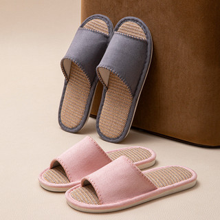 Dép Đi Trong Nhà Vải Cotton Linen Cao Cấp, Dép Quai Ngang Êm Chân, Thoáng Khí Cho Nam Và Nữ