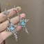 PNPIA- 1 Cặp Xu Hướng Thời Trang Chữ Thập Kim Cương Giả Tòn Ten Bông Tai Nữ Bé Gái Không Đều Chữ Thập Giọt Bông Tai Phụ Kiện Trang Sức Quà Tặng