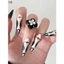 móng tay giả cho bé gái móng tay giả dài móng giả Xuyên Biên Giới Halloween Mặc Móng Tay Ma Đầu Lâu Bí Ngô Bát Phiên Bản Dài 24 Miếng Miếng Miếng Dán Móng Tay Giả Miếng Dán Móng Tay