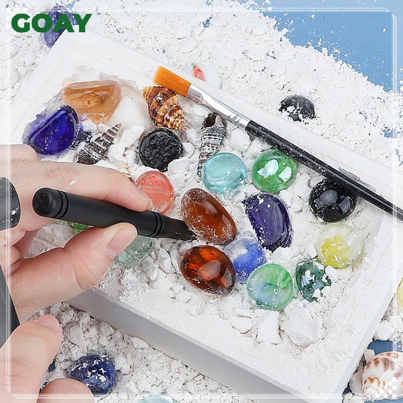 GOAY 1 Bộ Đá Quý Đào Kho Báu Khủng Long Hóa thạch Khai thác Kho Báu Hộp Mù Trẻ Em Khảo Cổ Đồ Chơi Khai quật VN