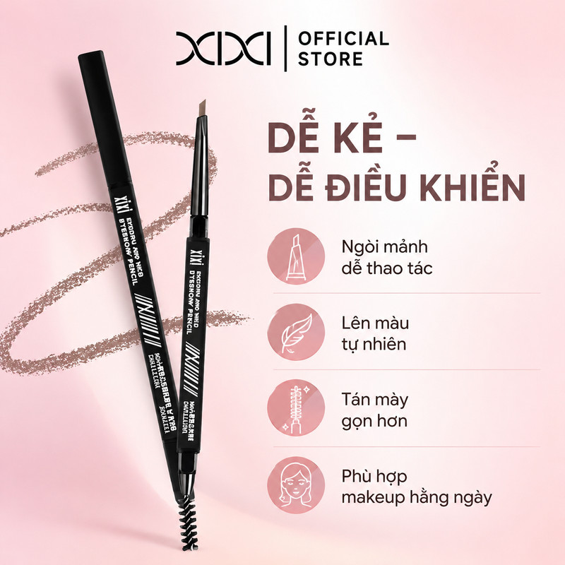 XIXI Chì Kẻ Mày 2 Đầu, Lên Màu Tự Nhiên, Dễ Kẻ Dáng Mày, Không Lem Lâu Trôi D695