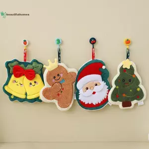 BeautifulHomeA Lông Cừu San Hô Giáng Sinh Ông Già Noel Khăn Tay Hấp Thụ Nước Qui Khô Khăn Tay Cây Giáng Sinh Chuông Nhà Bếp Phòng Tắm VN