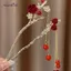 AqToCna Đỏ Hoa Hồng sel Tóc Sti Nữ Cổ Ngọc Trai Kẹp Tóc Nữ Nĩa Tóc Chảo Tóc Choptis Mũ Đội Đầu Quà Tặng Ngày Lễ Tình Nhân AqToCna