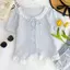 Áo thun thắt nơ phong cách nhẹ nhàng mùa hè viền ren ngọt ngào phong cách phương Tây Giảm tuổi nhỏ