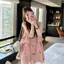 Phong cách lười biếng cay ngọt ngào Cô gái ngọt ngào Không khí Váy không tay in hình thời trang Nữ Mùa hè Phong cách mới Tình yêu đầu tiên Váy cổ tích sang trọng