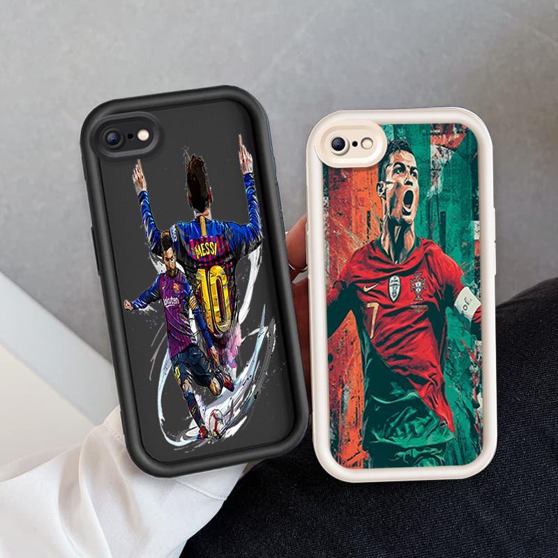 Ốp Lưng Cho iPhone 6 6s 7 8 se2020 Plus Hoạt Hình Silicon Phụ Kiện Vỏ Điện Thoại Mềm TPU World Cup Messi Cristiano Ronaldo Mắt Thiên Thần Ốp Lưng Chống Sốc