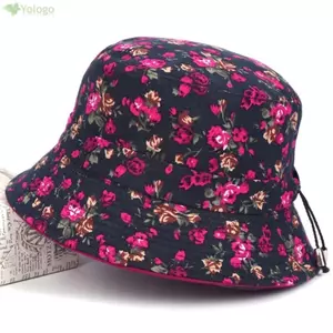 YOLOGO Nữ Mũ Xô, Chất Liệu Cotton In Hoa Mũ Chống Nắng, Thời Trang Có Thể Điều Chỉnh Có Thể Gập Lại Chống Nắng Mũ Người Cá Cho Nữ Mẹ