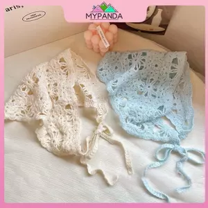MYPANDA Thời Trang Dệt Kim Khăn Trùm Đầu Mũ Phong Cách Mục Vụ Pháp Tam Giác Handmade Móc Khăn Retro Hoa Khăn Trùm Đầu.