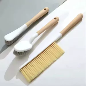 Bàn chải đa năng quét giường, sofa, tay cầm gỗ beech, lông mềm, dùng cho phòng ngủ, vệ sinh giày