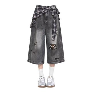 Quần short denim nam ESEA, thương hiệu thời trang đường phố cao cấp của Mỹ, phong cách unisex chất lượng cao