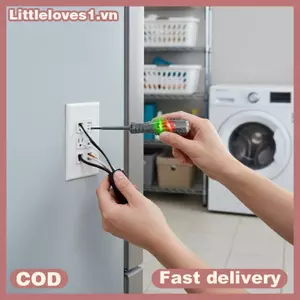 Littleloves1 Tuốc nơ vít thợ điện Đa chức năng Công cụ 2 trong 1 với Máy kiểm tra nguồn không tiếp xúc Lý tưởng để sửa chữa và bảo trì điện VN