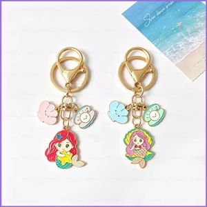 SQ11 Nàng Tiên Cá Acrylic Móc Khóa Hoạt Hình Vỏ Ngọc Trai Mặt Dây Chuyền Bền Cho Ba Lô Túi & Chìa Khóa