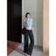 Áo yếm hở lưng kẻ sọc màu xanh dành cho nữ mùa hè Slim-fit Thiết kế bên trong Feel Hot Girl Base Top Trang phục bên ngoài