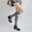 PNPIA- JK Nơ Sos Sweet Gothic Nữ Sos Phong Cách Đại Học Giữa Bê Sọc Bắp Sos Đầu Gối Sos Chân Stoings