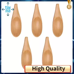 5 Miếng Thìa Gỗ Mini Gia Vị Thìa Có Tay Cầm Ngắn, Cho Cà Phê Rời Lá Trà Sữa Bột Gia Vị Kẹo, v.v.