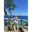Hot Girl Pure Desire Style Áo thun dài tay sọc xanh trắng gợi cảm dành cho nữ Thiết kế mùa hè Áo thun ngắn gọn hơn