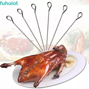 FUHUIOT 20 Chiếc Kim Ngỗng Rang, Xiên Kabob Có Thể Tái Sử Dụng Thép Không Gỉ Thịt Nướng Xiên, Xiên BBQ Vòng 20 / 25 / 30cm Bền Ngoài Trời