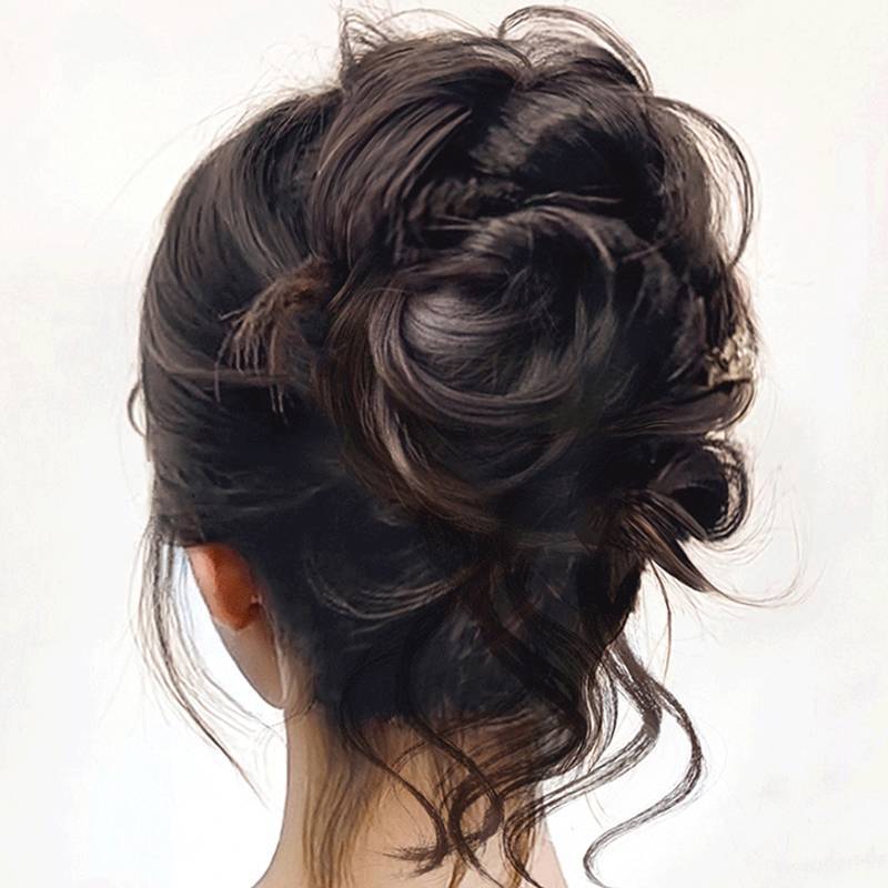Trong kho tổng hợp xoăn Bun lộn xộn Claw chignon Clip đàn hồi tóc scrunchies hairpieces: Cá Tuyết
