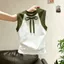 Milyfashion Áo Vest Không Tay Màu Xanh Mùa Hè Phong Cách Mới Nơ Thiết Kế Phong Cách Ngắn Độc Đáo Phù Hợp Với Hàng Đầu 1HTP