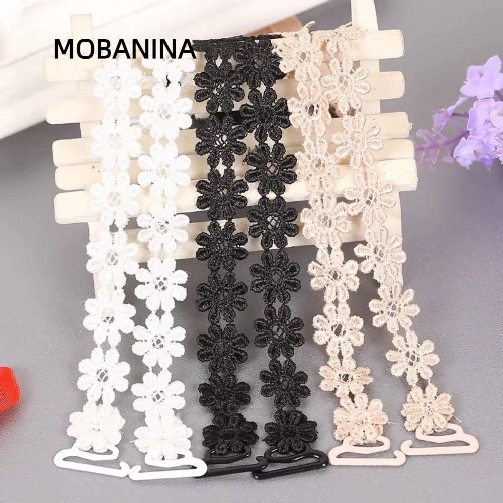 MOBANINA 1 Cặp Dây Áo lót, Dây Áo Ngực Vô Hình Liền Mạch Có Thể Điều Chỉnh, Hoa Thời Trang Dây Đeo Vai Trong Suốt Rỗng Cho Chương Trình Thời Trang Và Trang Phục Không Lưng