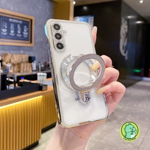 Ốp Điện Thoại Có Chân Đế Lấp Lánh Cho Xiaomi 17 Pro Max 15 15T 15S 14 14T 13 13T 12 Lite 12T 12S 12X Ultra Pro 5G 4G Vỏ Bạc Mạ Điện Vỏ Mềm Trong Suốt Dễ Thương