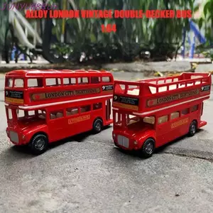 Mẫu xe buýt JUNYUE88US, Mẫu xe buýt du lịch châu Âu hai tầng, Hợp kim đúc sinh nhật 1: 64 Xe kéo lùi trẻ em