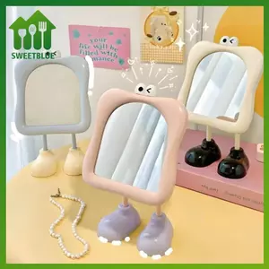 SWEET Hoạt Hình Dễ Thương Gương Trang Điểm Mắt Lớn Để Bàn Chân Dụng Cụ Trang Điểm Nữ Gương Bổ Sung Thẩm Mỹ Cao Giá Trị Gương n