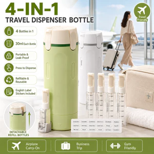 Chai du lịch 4in1 Bộ vệ sinh dầu gội chống rò rỉ