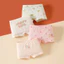 Quần lót Cotton nguyên chất 4 gói dành cho bé gái, thiết kế hình chữ A, phong cách Hàn Quốc.