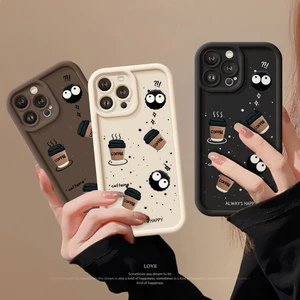 Ốp Lưng iPhone Camera Viền Cao Ly Cà Phê Mềm Chống Sốc, Cao Cấp - iP 7/8/X/XS/XR/11/12/13/14/15/16/17/Plus/Air/Pro/Max