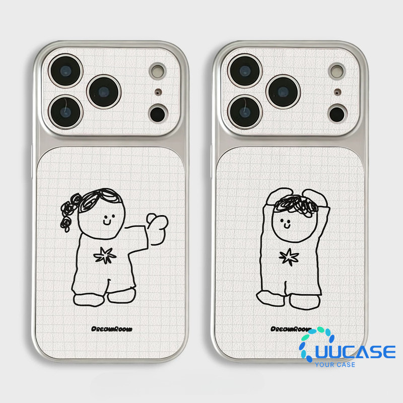 Ốp điện thoại Iphone 17 Pro Max iPhone 16 Pro skin 15 Pro Max cover silicone 14 Pro chống rơi 13 Dòng vẽ hoạt hình cặp đôi Vỏ điện thoại toàn diện Cửa sổ lớn KNTP