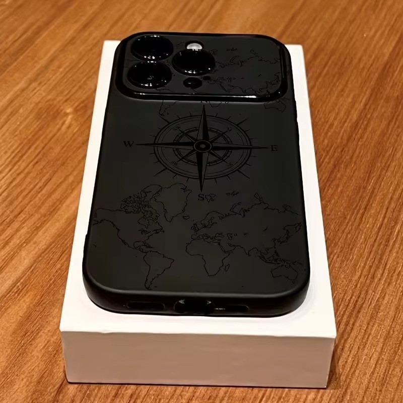 Ốp Điện Thoại Cho iPhone 11 Ốp Lưng iPhone 15 16 17 Pro Max 14 13 12 X XS XR Plus Sáng Tạo La Bàn Họa Tiết Chống Sốc Bìa Mềm