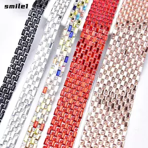 SMILE 1 Sân Kim Cương Giả Băng Nhiều Màu Sắc Nghệ Thuật Thủ Công DIY May Phụ Kiện Viền Băng Kim Cương Ruy Băng