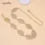 AqToCna Thời Trang Đơn Giản Openwork Lá Trang Trí Dây Xích Thắt Lưng Mỏng Dây Xích Nữ Trang Trí Dây Thắt Lưng Đầm Kim Loại Trang Sức Phụ Kiện AqToCna